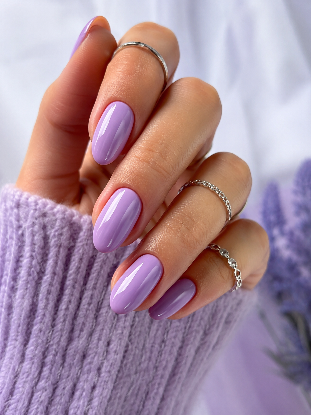 Lavender Gloss Gel Nails